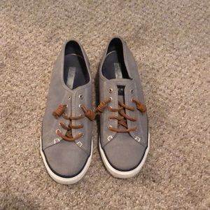 Grey Sperry Shoes